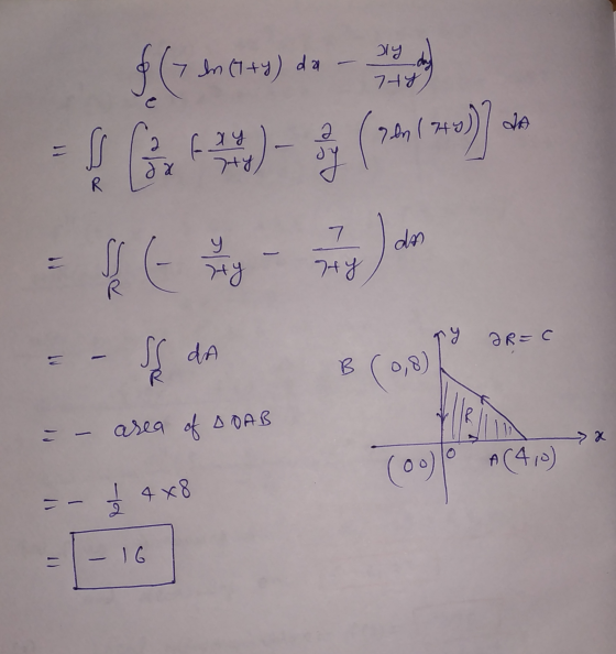 hic 7 ln (1+y) dat htl JA e 7 en 144 2 da Gay [rare juos htl oy R 7 dan у ty hth ry ƏR=0 2 da so B (0,8) area of DDAB (0o) le