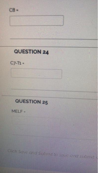 C8- QUESTION 24 QUESTION 25 MELF - Clich Sove and Subnd to save codt submt