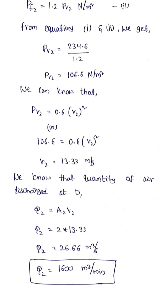 P 2 P N/ from equation (i) , we get, 234.6 j2 106.6 N/m Pvz We Can knos that, Pv2 0.6 (v) (ov) 0.6 (v, J06.6 2 13-33 2 Ne bno