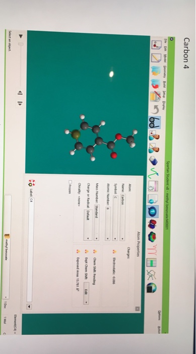 Carbon 4 Spartan Student 18-methylbenzoate M0001 Buonno B Bovaru «G Atom Properties Name Carbon Symbol lectrostatic 0.016 Mon