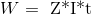 W = \text{ Z*I*t}