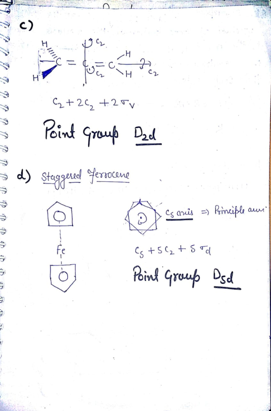 c) HT C2 2v PReint Graup Dad d Sitoggad enne aur Cs aruis inciple Phint Group Dsd -O