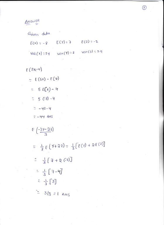 ANSWER Griven data EC5x-4) 5 E(X)-나 -40-4 3 3 01- 1 -1 313 I AN