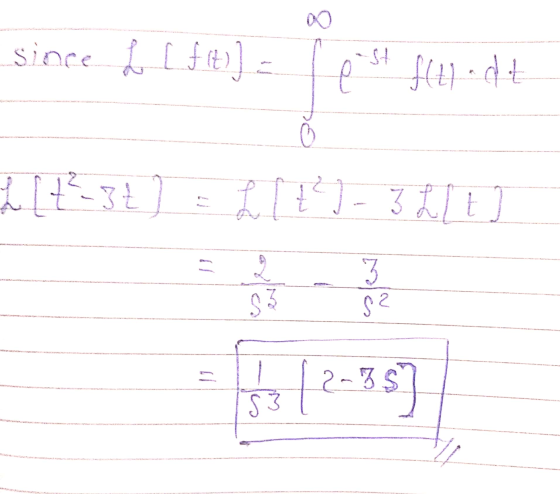 since L [ fit)] - lest f(t) adt 11t3) = L 1 7) – 3 ITE 2 53 (2238)