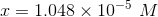 r = 1.048 x 10-5 M