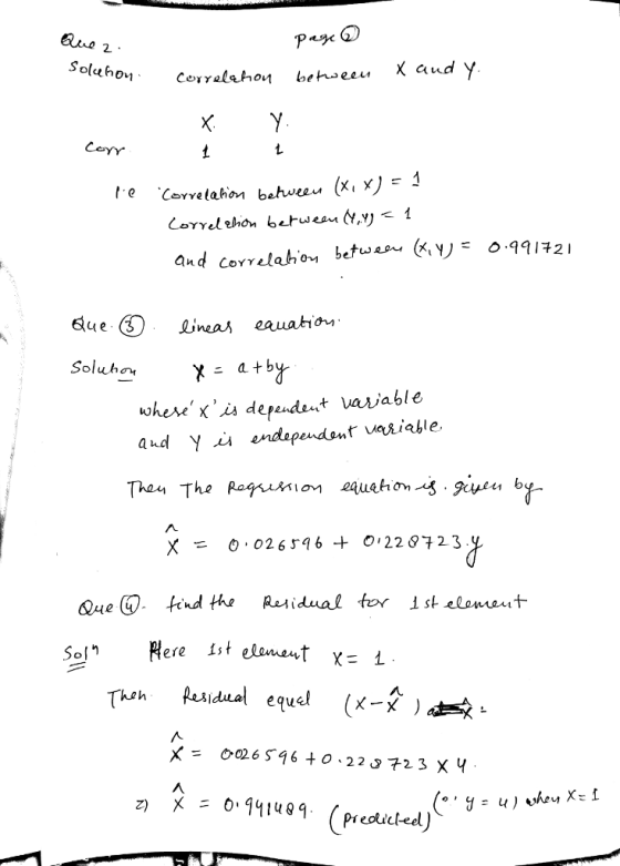 Soluho X is dependent Vavable LJ x = 0,02 6 596 t 0,22 0.723 X = O. 941U89. predicted
