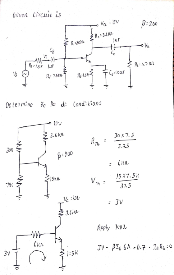 hiver circuit is to Vec : 150 B: 200 Re: 3.6kr. R.-3034 lur both Rs:1.5 2 23 : 4.3 4.0 (2H JuF R: 7.580 9 TCe lour Re:1.51²