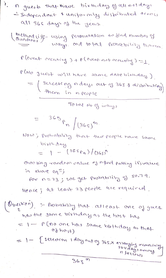 b.xth dag g) α1( +1dna, gues如 thae-mauc mehed (i, TM con y С.onom.an ond total e(event 2m No w冫Prob a bil.xcj帆사-tuspeorie have Sanne bialan in above eq- Hencej at least 23 peolenuir 2. e l-p (no one has saone bi, thday ao that o host) 36yday an 36s