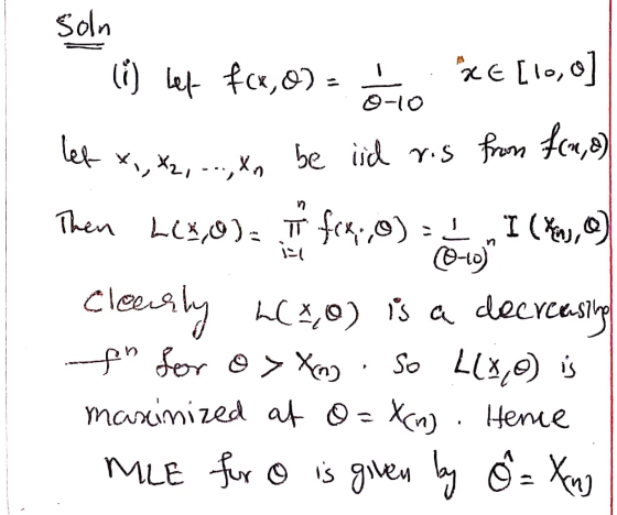 Soln ) but fcx,0) = áno XE[10, 0] lef K, tz, .., dn be ind ris from for, a) Then L(3,0): 5 -1,0) e m I (You, ) clearly 26%,O)