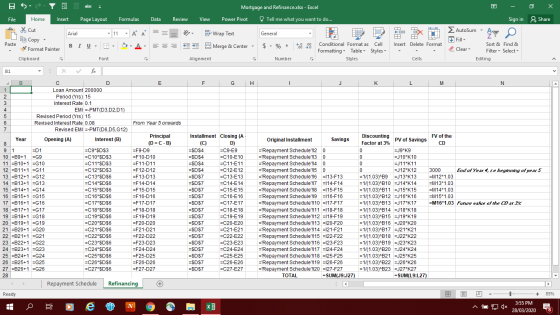 Mortgage and Refinance.xlsx - Excel - Sign in 0 X & Share Data Review View Power Pivot Tell me what you want to do... BSSY Ja