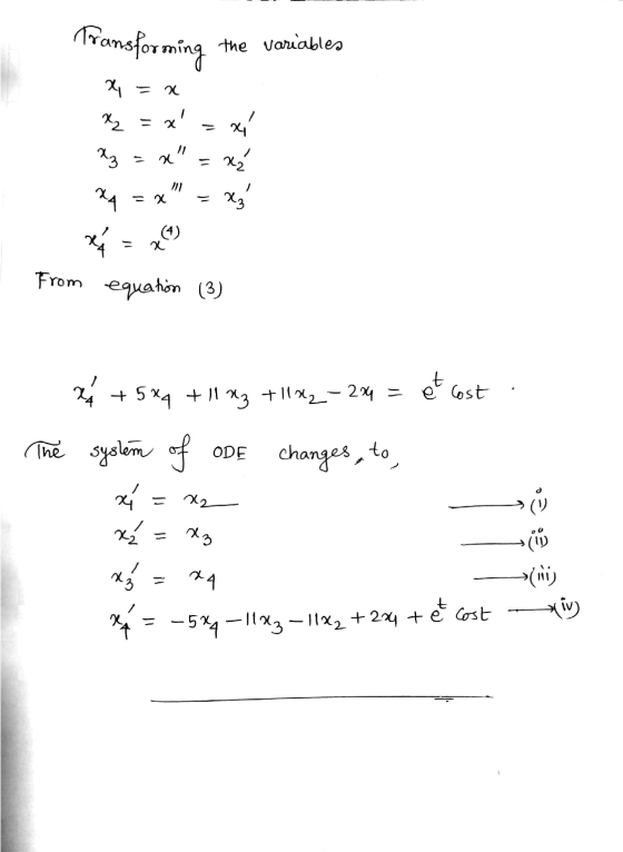 Transforming the variables 24 = x * = x = x x₂ = x = xá 4 = x^ = 3, I From equation (3) t 24 + 5x4 + 11 23 +1182_234 = ēCost
