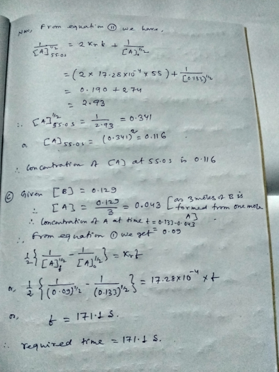 from equation ③ we have, A = 2 krt & A - (2x 17-28 X10*x55 ) + fo 125mm 0.190 +2.74 - 2.93 . [1] s.Os = 1 = 0.341 on [A]ssos