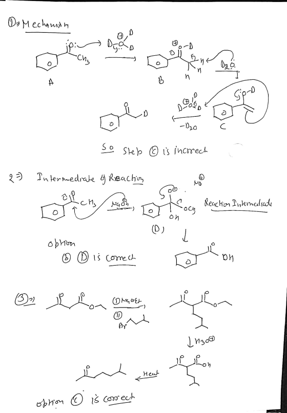 Do Mechanism 0 os colo de -Do so step ☺ is incorect 23 Intermediate of Reaching Coo; ł lp r - Reaction Intermediate och I on