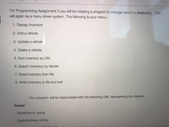For Programming Assignment 3 you will be creating