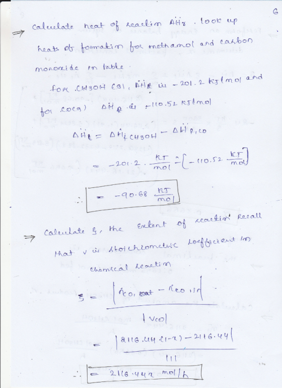 The Synthesis Of Methanol From Carbon Monoxide And Hydrogen Is Carried