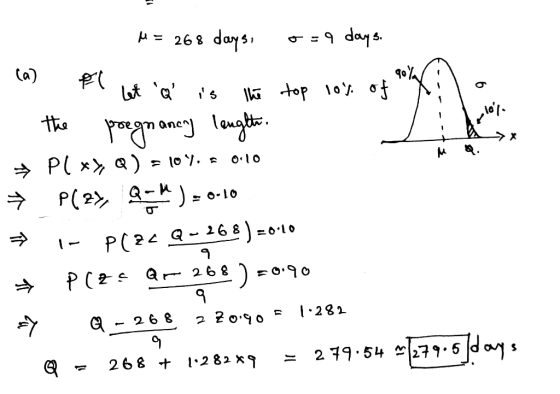 = 268 days, days Ca) top 10 of tha Pl x a) P(2 o-10 PC2 Q-268) = 26 8 2 79.547.5 do 268 282x9