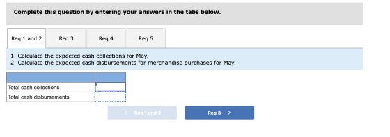 Complete this question by entering your answers in the tabs below. Req 1 and 2 Req 3 Req 4 Req 5 1. Calculate the expected ca