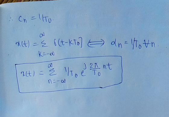 Cn = Elto a(t) = E s(t-kio] an toun K=-0 a(t) = z hoe to n=-D