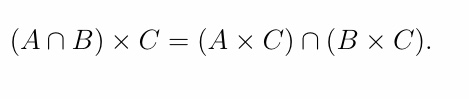 (An B) x C = (A x C) n(B x C).