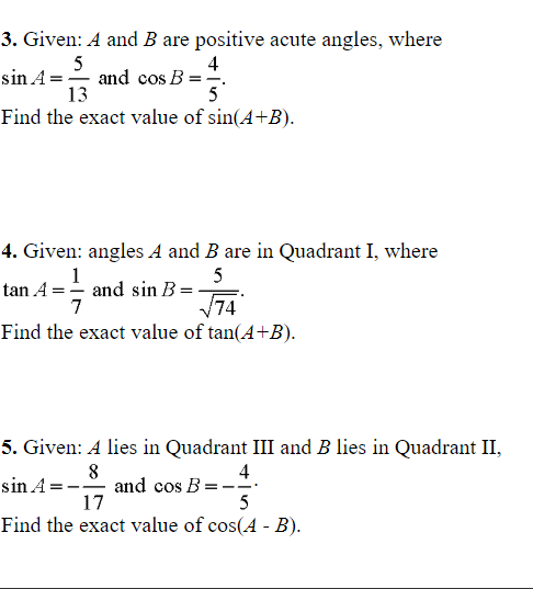 3 Given A And B Are Positive Acute Angles Where Sin A And Cos ZuoTi Pro