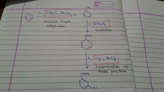 PAGE NO. : DATE: 2. KMnO4 alexlatism 3. C meta porrin PO CooH