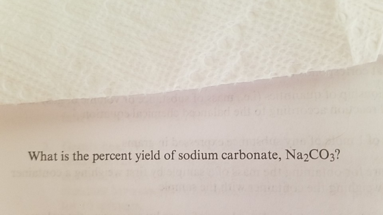 What is the percent yield of sodium carbonate, Na2CO3?
