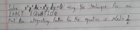 Salve xyd EXACT EQUATION Him ecl