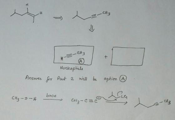 eH3 Ch Nucleophile Ansmer f Past 2 wll be option A bane 3