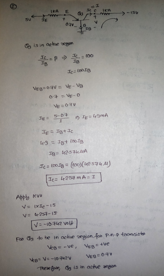 IK E Ic c IKA - 150 83777 SU ТЕ + 09 B IB Oz is in active aegion IC - B - Ic = 100 IB IB Ic=100IB EN VEB 0FV = VE-VB o.7 =VE-