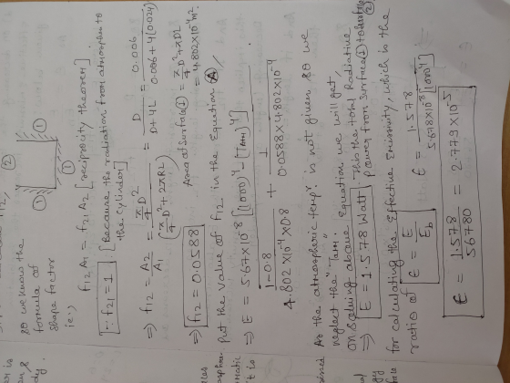 24 is bu dy God 6 2 D - fiz AZ TD D+ YL fiz ales 18 80 we know the forreta cof Shape factor jey FIzA - f2. Az [seciprocity th