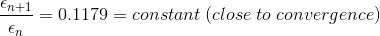 n+1 = 0.1179 = constant (close to convergence) En