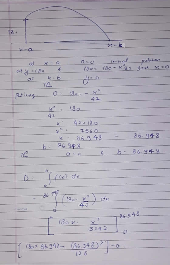 (so a at n ar y =180 a=0 180= initial 180- 1/2 position gives r=0 4 a rob yo putineg. O= lse. - re? 42 x² 42xldo r2 = 7560 x