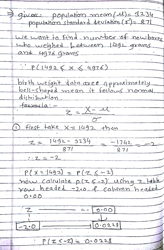 population eo) 323 e want to find.nunbe sfnewborh ha weighed eg gr 4976 grams bi th weight data aee 4pexiately 乙ー 14g2-3234 87 2. ow.calculate plユく2). Udnc, 2 ldhレ