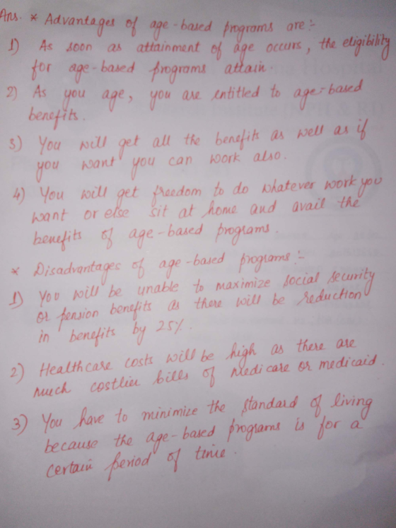 Ans. Advanta ge of ape baud Ingrams l) As soon as aainment o ge ouns, the etigibilh are : for age- based Arogroma 2ks yeu ape