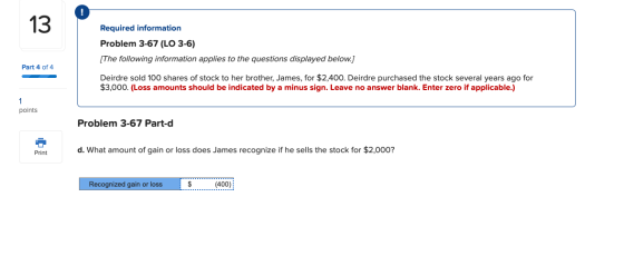 Required information Problem 3-67 (LO 3-6) [The following information applies to the questions displayed below.) Part 4 of 4