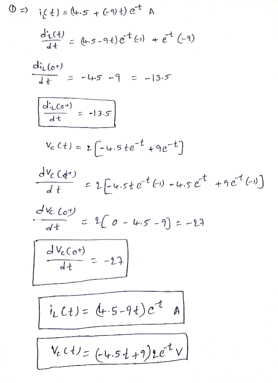 0 => if t) = (4.5+69+) et A de = (4.5-94) etc) + ét (-2) dillot) + = -45 - - -|3.5 Velt) = 26-4.5tet +9e-t] duc Cats La sté?