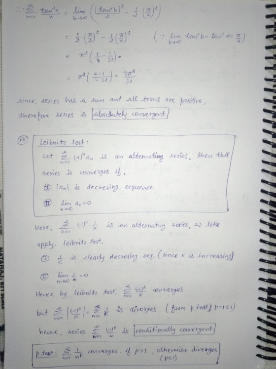 & tanta lim ((tant b3 - † (2) (9- ( (: lim dan b-tan D-T T(4-5 12( 34) - Se byo since, series has a sum and all terms are po
