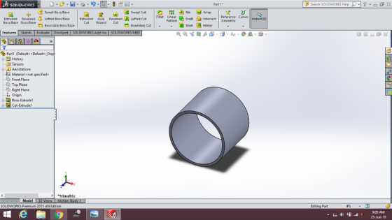 S SOLIDWORKS Search SOLIDWORKS Help ?- X Part1 n Rib Wrap Swept Boss/Base Swept Cut Fillet Reference Curves Geometry Linear D
