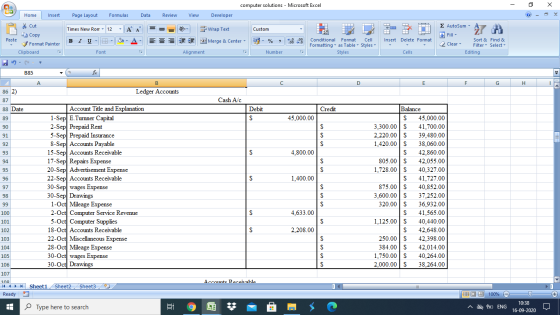 Cla computer solutions - Microsoft Excel Home Insert Page Layout Formulas Data Review View Developer (?) X Times New Rom - 12
