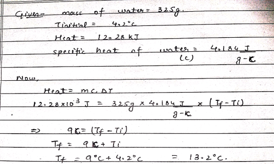 -०+ জা water maLss = dम). 12०28 k ५.2°८ Heat 18५ । a-৫ wates ८८) of ससए्यसे heat m C. AY Heata X 4.18५ 7 xTr - Tt) ৪ - ৭६= (T