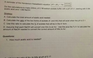 A reminder of the henderson- equation Do the cal