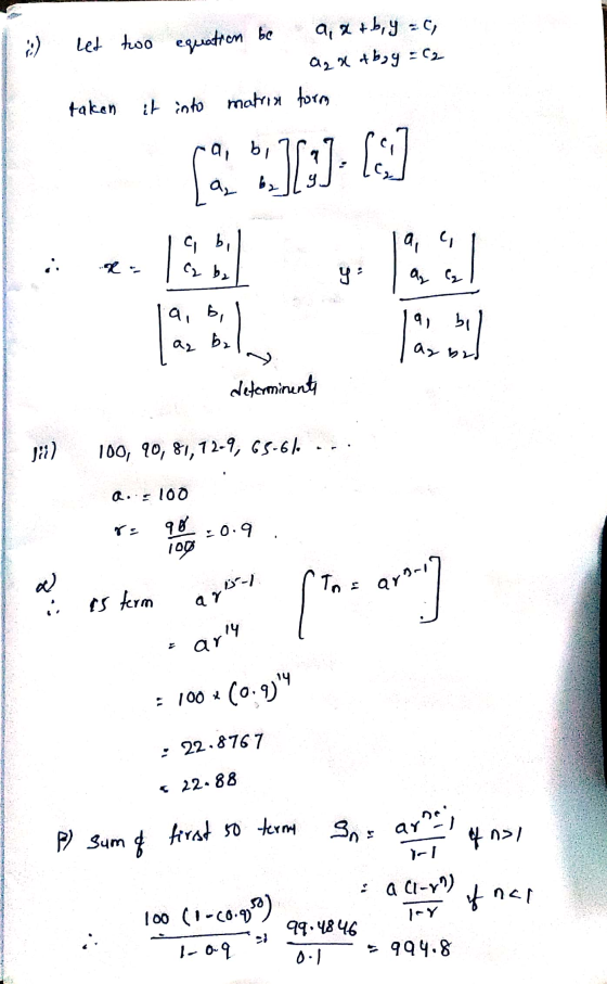 | a> ь, / :) Let two equation be a, x+by = C, an abay - C2 taken it into matrın form a, b, [ a .:][:]- leit] a bi a sen C be