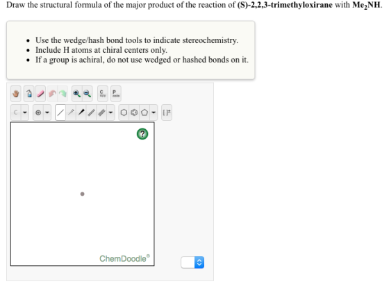 Draw the structural formula of the major product o