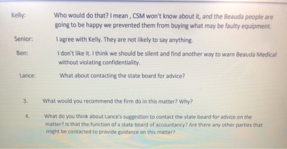Kelly: Who would do that? I mean, CSM wont know about it, and the Beauda people are going to be happy we prevented them from