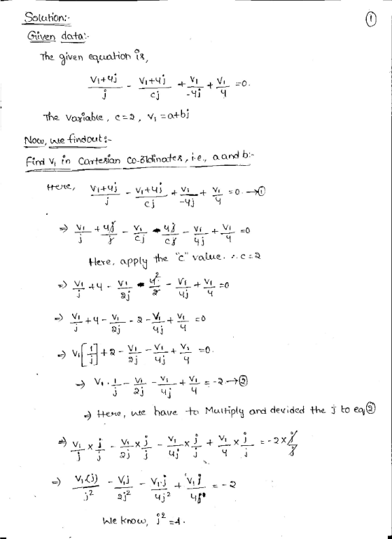 Soltahon Given dato- The given equation it, Now, vnte findout Fini V, in Cartexian Co-ldinate,e, aand b Here, apply the C. va