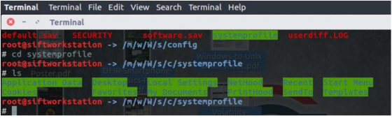 Terminal Terminal File Edit View Search Terminal Help - Terminal default say. SECURITY software, say systemprofile userdiff.L