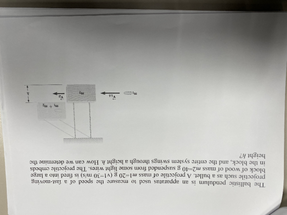 The ballistic pendulum is an apparatus used to measure the speed of a fast-moving projectile such as a bullet. A projectile o