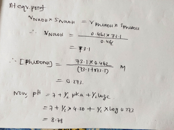 At equ. pont VNaox Saн — Урилоон X SpoDo2 - NNOoH = 0.4624 73.1 0.462 = 13-1 -- [phiona) = _ 73.1X0.462 (73.17 173.1) = 0.273