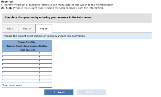 Required: 1. Identify which set of numbers relates to the manufacturer and which to the merchandiser. 2a. & 2b. Prepare the c