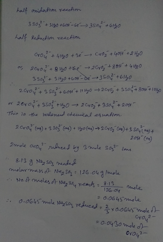 half onidation reaction 350² + 3 140 +604-66 - 3504 +6140 half reduction reaction Grou +41+20 + Bé - crog +4014 + 2H2O an acr